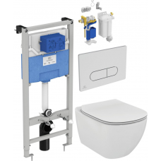 Комплект инсталляции с подвесным унитазом IDEAL STANDARD Prosys Tesi с сиденьем и кнопкой R029901